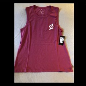 Peloton studio pink side slit muscle tank, size medium